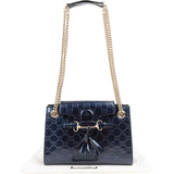 Gucci Guccissima Patent Leather Emily Horsebit Crossbody Bag