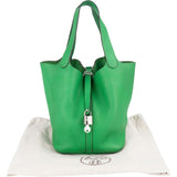 Hermès Green Taurillon Clemence Picotin Lock 22 (MM) Handbag