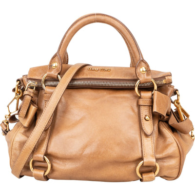 Miu Miu Vitello Lux Bow Bag Handbag - vintageandkickz