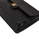 Chanel Quilted Lambskin 24K Gold Single Flap Crossbody Bag