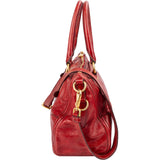 Prada Red Vitello Lux Leather Bauletto Handbag
