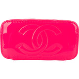 Chanel Pink Quilted Patent Leather Small Vanity Case Crossbody Bag