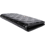 Chanel Quilted Patent Leather Timeless CC Long Flap Wallet