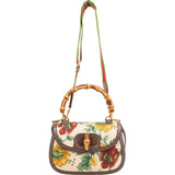Gucci Floral Jacquard Bamboo 1947 Top Handle Crossbody Bag