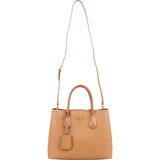 Prada Saffiano Cuir Leather Double Tote Handbag