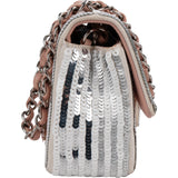 Chanel Vertical Striped Sequin Single Flap Crossbody Bag