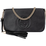 Gucci Black Leather Soho Chain Crossbody Bag