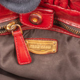 Miu Miu Vitello Lux Leather Gathered Satchel Handbag