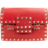 Valentino Garavani Red Calfskin Rockstud Crossbody Bag