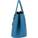 Prada Blue Saffiano Leather Double Handbag - vintageandkickz