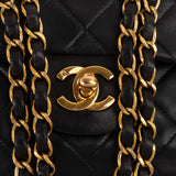Chanel Quilted Lambskin 24K Gold Small Double Flap Shoulder Bag