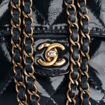 Chanel Quilted Patent Leather Single Flap Crossbody Bag - vintageandkickz