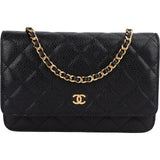 Chanel Quilted Caviar Leather Wallet on Chain Crossbody Bag