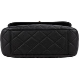 Chanel Quilted Leather Palladium Messenger Shoulder Bag