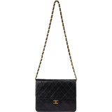 Chanel Quilted Lambskin Rectangular 24K Gold Single Flap Shoulder Bag