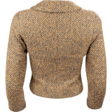 Chanel Multicolor Wool Draped Lapel Herringbone Scarf Jacket (FR 34 / DE 32)