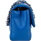 Chanel Quilted Lambskin Palladium Small Single Flap Crossbody Bag