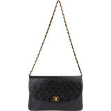 Chanel Quilted Lambskin 24K Gold Single Flap Shoulder Bag
