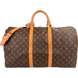 Louis Vuitton Monogram Canvas Keepall 50 Bandoulière Travel Bag