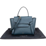 Celine Petrol Leather Grained Calfskin Belt Handbag