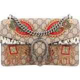 Gucci Limited Monogram GG Supreme  Embroidered Python Dionysus Shoulder Bag