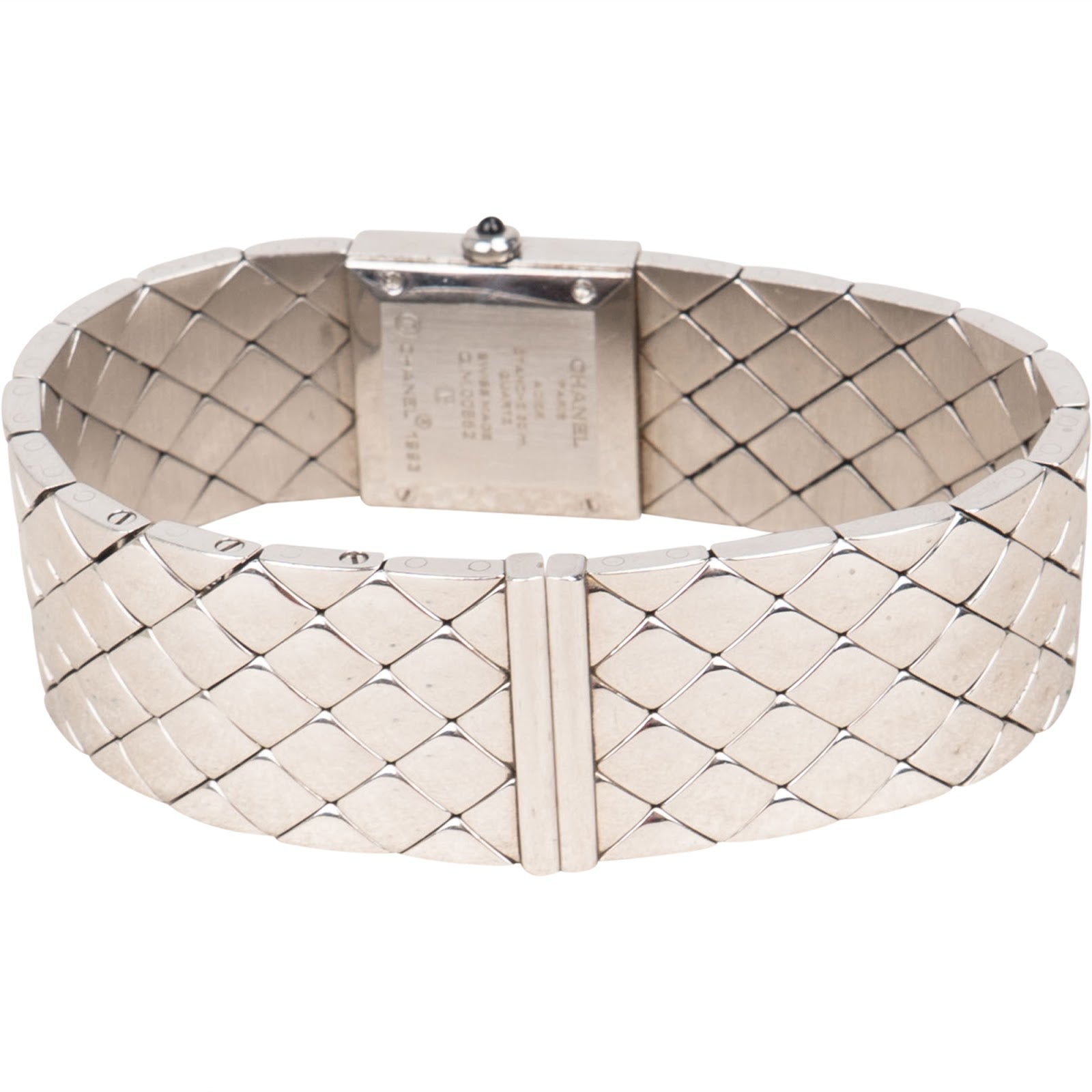 Chanel Silver Tone Matelasse Coco H0009 Women Watch - vintageandkickz