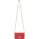 Gucci Grained Leather Interlocking GG Wallet On Chain Crossbody Bag
