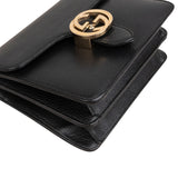Gucci Grained Leather Interlocking GG Small Shoulder Crossbody Bag