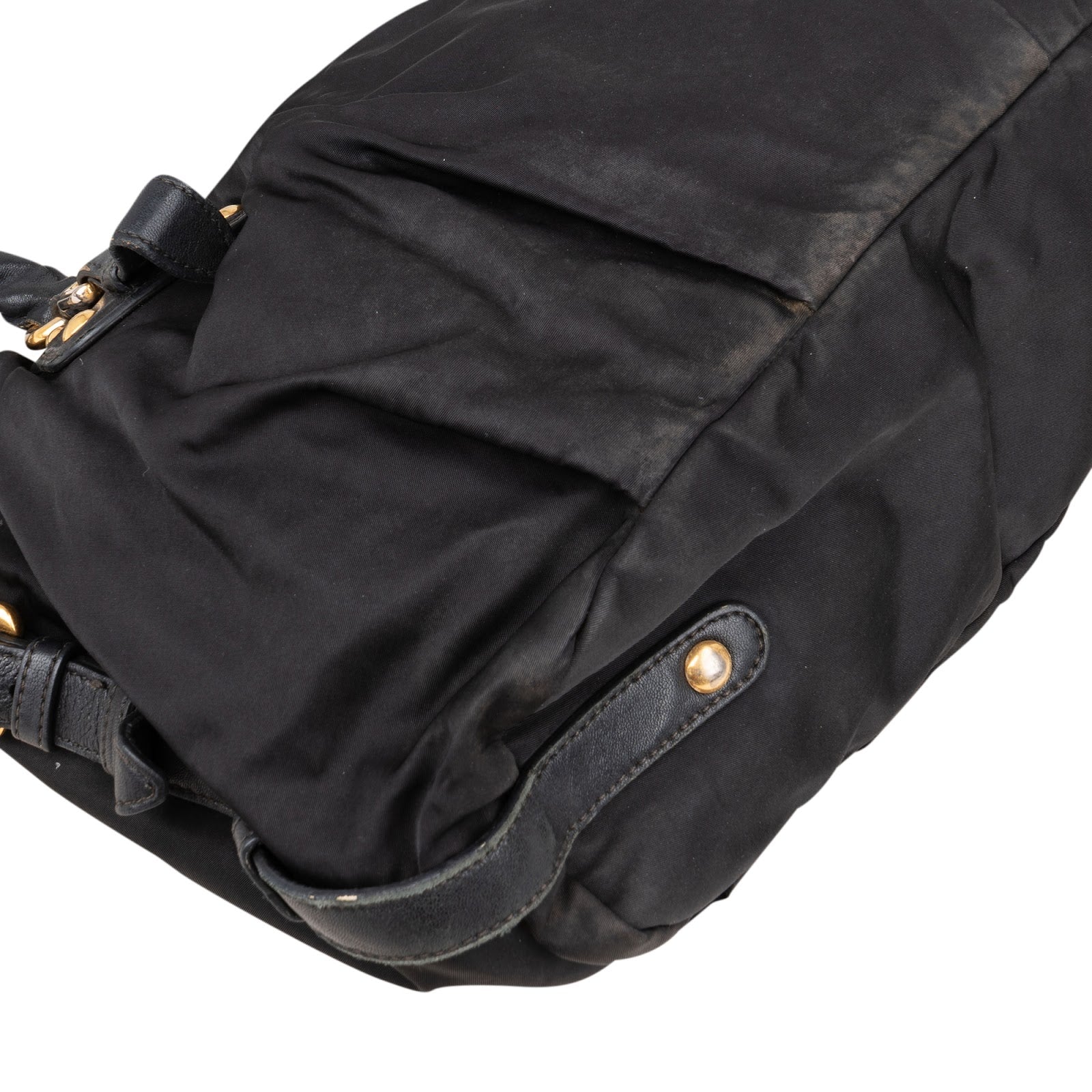 Prada Black Nylon Logo Handbag - vintageandkickz