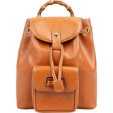 Gucci Pebbed Leather Bamboo Handle Small Backpack