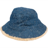Louis Vuitton Monogram Denim Shearling Bob Hat M77127
