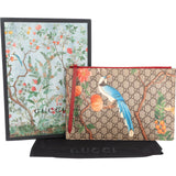 Gucci Monogram GG Supreme Floral Bird Tian Clutch