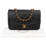 Chanel Quilted Lambskin 24K Gold Small Diana Single Flap Crossbody Bag