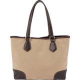 Prada Canvas Jacquard Emblem Tote Shoulder Bag