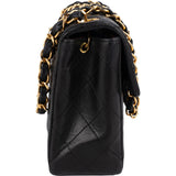Chanel Quilted Lambskin Mini Rectangular 24K Gold Single Flap Crossbody Bag