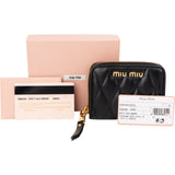Miu Miu Matelassé Leather Biker Zip Around Coin Wallet