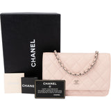 Chanel Quilted Caviar Leather Palladium Wallet On Chain Crossbody Bag