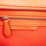 Céline Orange Grained Leather Luggage Handbag