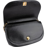 Chanel Quilted Lambskin 24K Gold Half Moon Single Flap Shoulder Bag