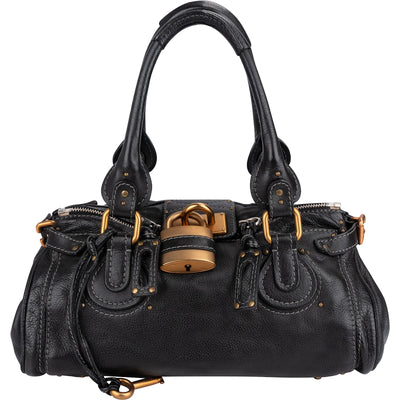 Chloé Pebbled Leather Paddington Satchel Handbag