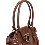 Salvatore Ferragamo Pebbled Leather Marella Satchel Shoulder Bag