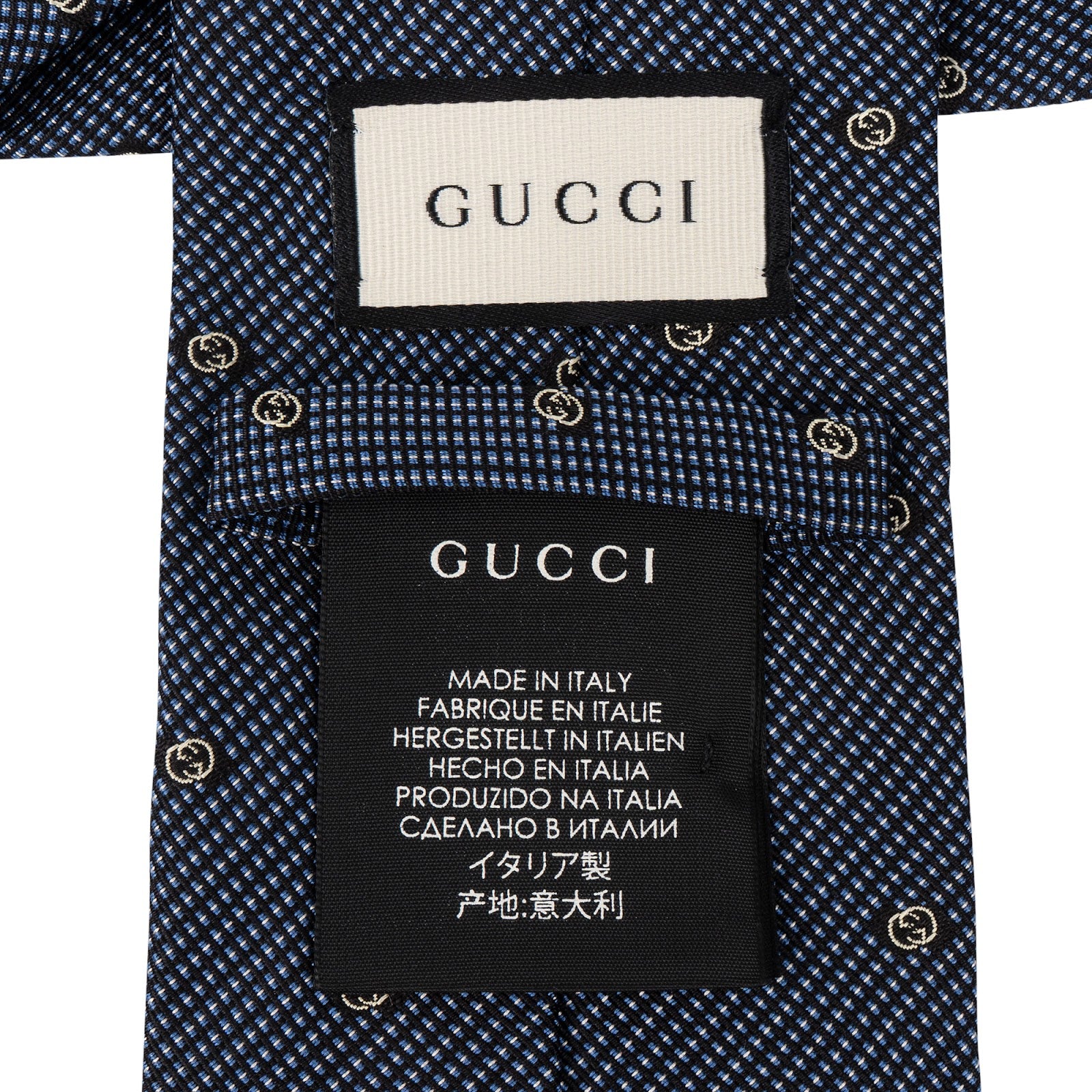 [🔄️B12 / F08] Gucci Monogram GG Pattern Silk Tie - vintageandkickz