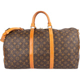 Louis Vuitton Monogram Canvas Keepall 50 Bandoulière Travel Bag
