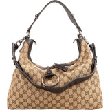 Gucci Monogram GG Canvas Horsebit Hobo Shoulder Bag