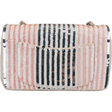 Chanel Vertical Striped Sequin Single Flap Crossbody Bag