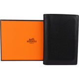 Hermès Noir Epsom Leather Card Holder Wallet