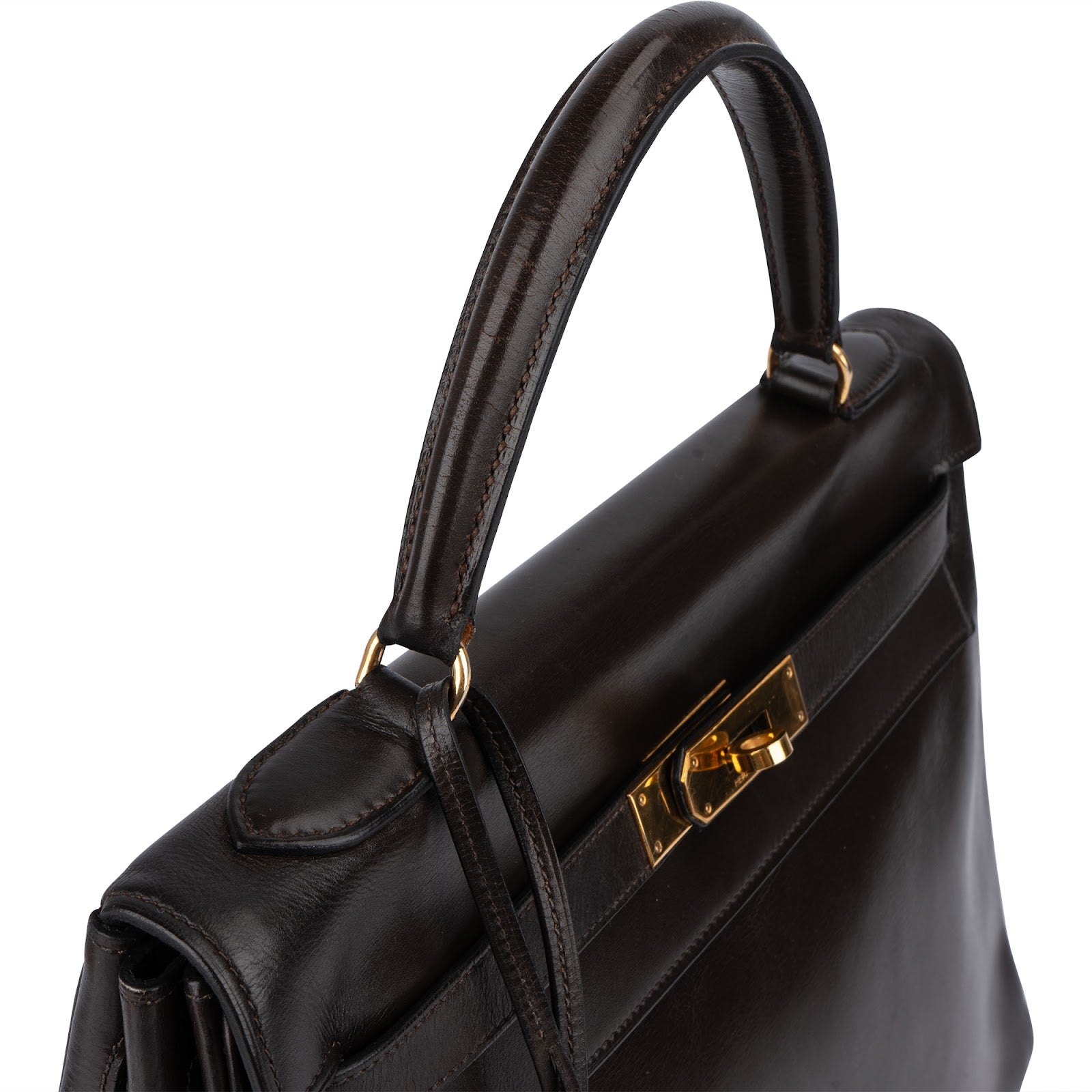 [🔄️B11 / F23] Hermès Box Calf Kelly 32 Sellier Handbag - vintageandkickz