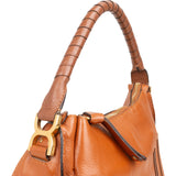 Chloé Grained Leather Marcie Saddle Hobo Shoulder Bag