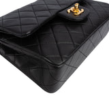 Chanel Quilted Lambskin 24K Gold Small Double Flap Shoulder Bag