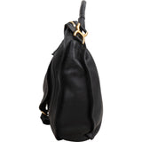 Chloé Black Leather Marcie Saddle Large Hobo Shoulder Bag